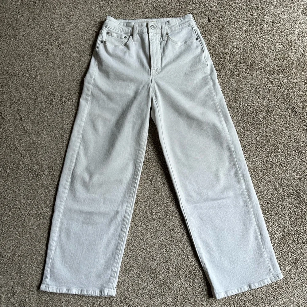 Madewell curvy perfect vintage wide leg crop white denim jeans. Size 25 - Picture 5 of 11